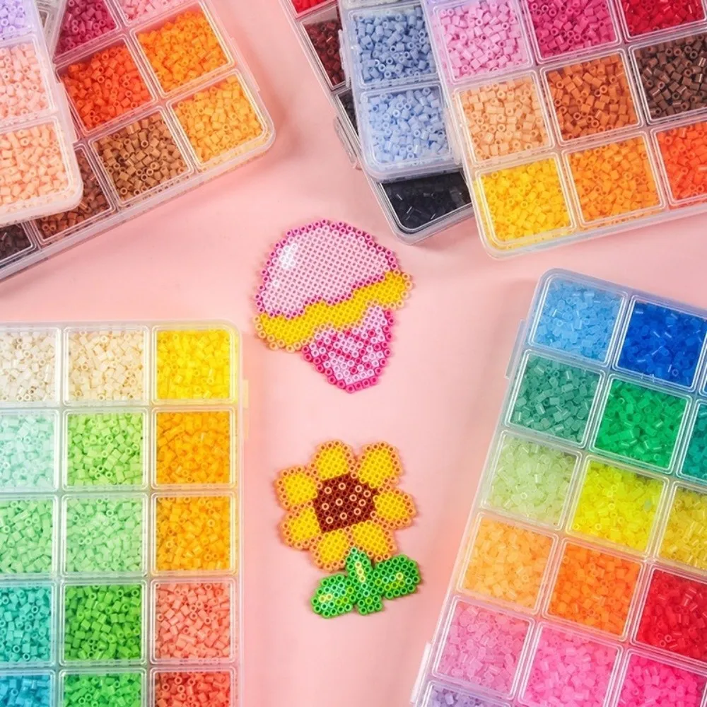 Kit de Miçangas Perler Hama de 2.6mm para Artesanato, Decoração DIY, Criação de Quebra-Cabeças 3D, Miçangas Hama Pequenas Premium em 24 Cores