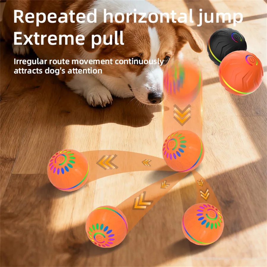 Brinquedos Interativos para Cães - Bolas USB com Movimento Automático para Filhotes e Cães Grandes - Bola Eletrônica para Pets, Presente de Aniversário