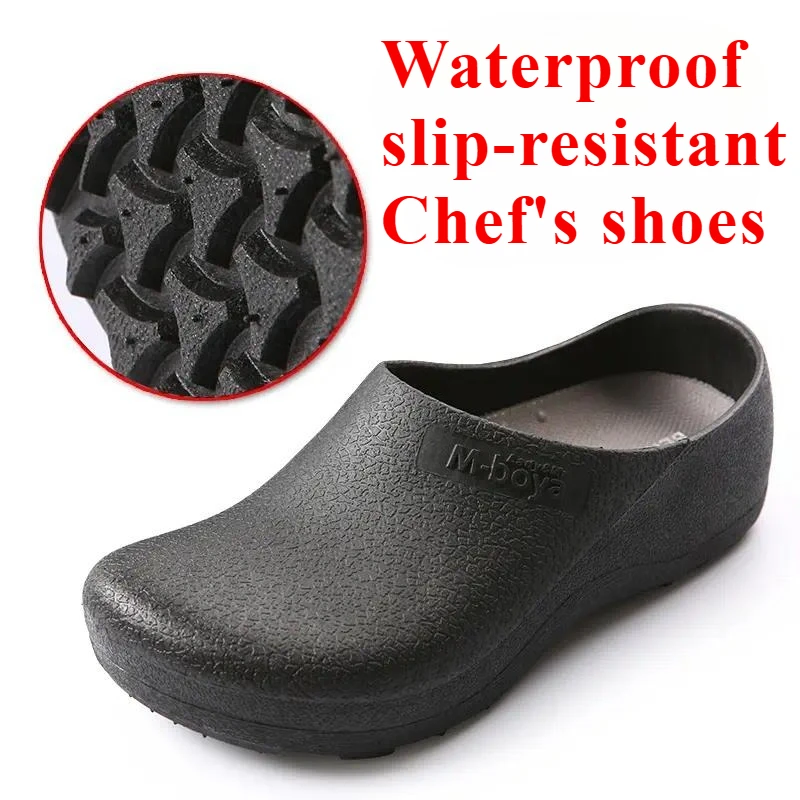 Hotel Kitchen Clogs Non-slip Chef Shoes Casual Flat Work Shoes Breathable Resistant Kitchen Cook Working Shoes Zapatos De Hombre
