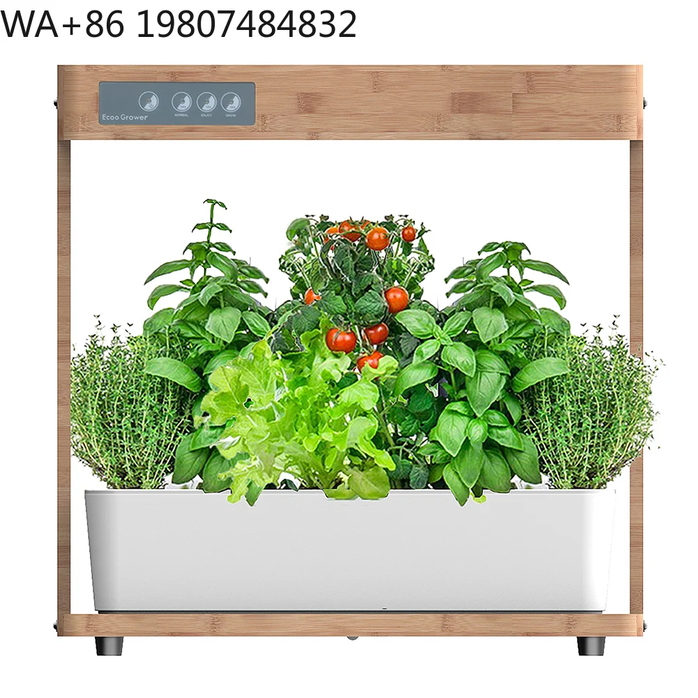 Hydroponic Grow Pod - Doğal Bambu Çerçeveli 8 Bölmeli Hidroponik