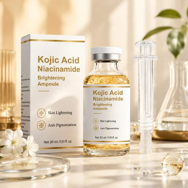 Collagen Silk Peptide Essence Kojic Acid Niacinamide Brightening Ampoule Serum Lighten Dark Spots Even Skin Tone Firming Skin