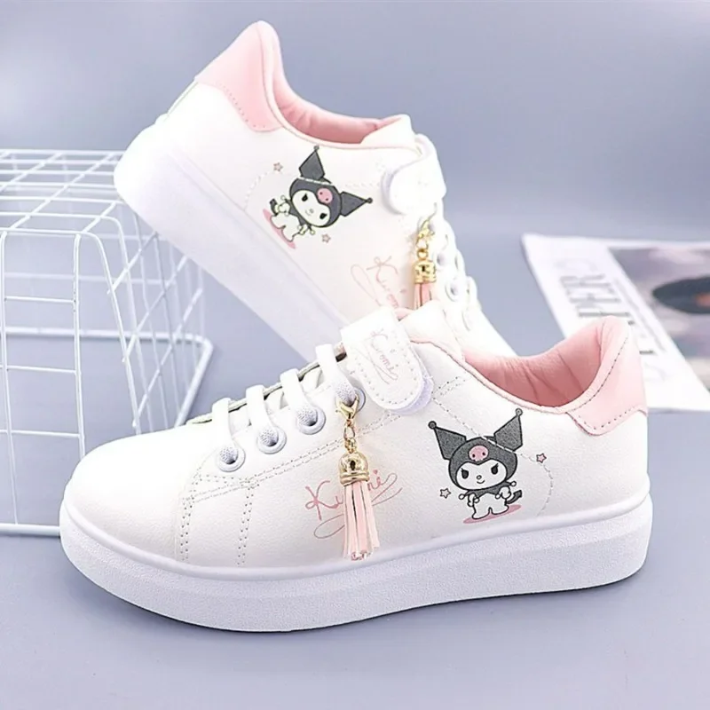 Sweet Kuromi Anime Kawaii Sanrio White Board Shoes Spring Summer Cute My Melody Sports Casual Sneakers Ins Fashion Gifts for Kid