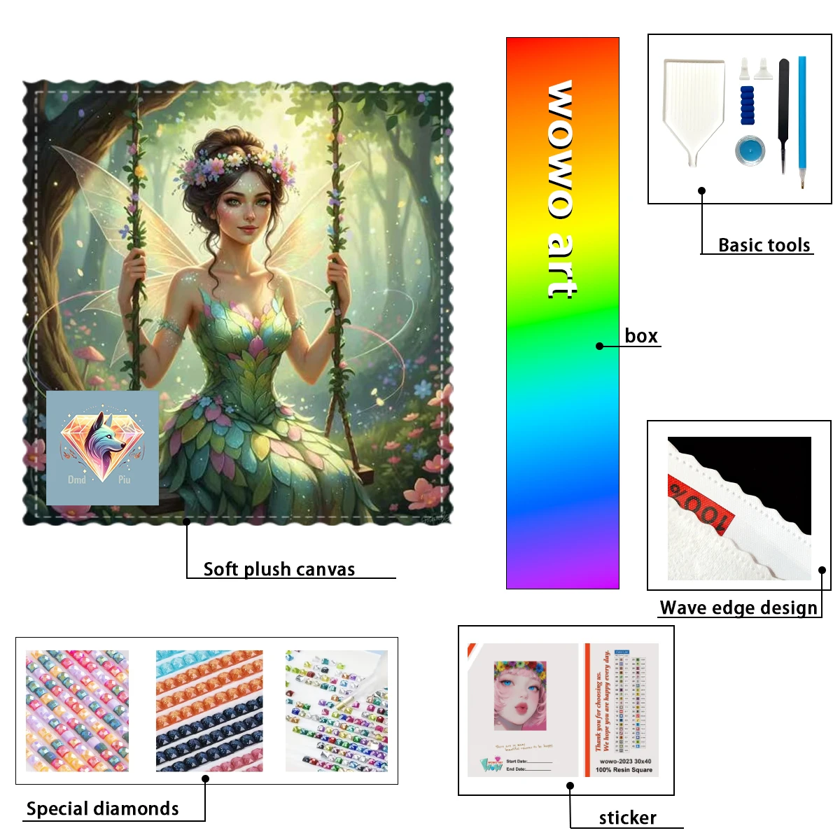 

【Piu Diamond Art】Hada de la naturaleza 100% resin FD+ab+cr Diamond Stamping Kit Perfect Masterpiece worth Buying