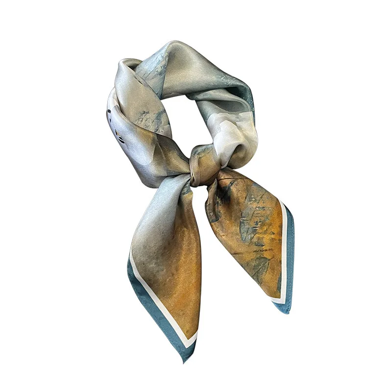 100% Natural Silk Square Scarf Women Hairband Foulard High Quality Bandana Scarves Female Neckerchief Headkerchief Shawl Wrap