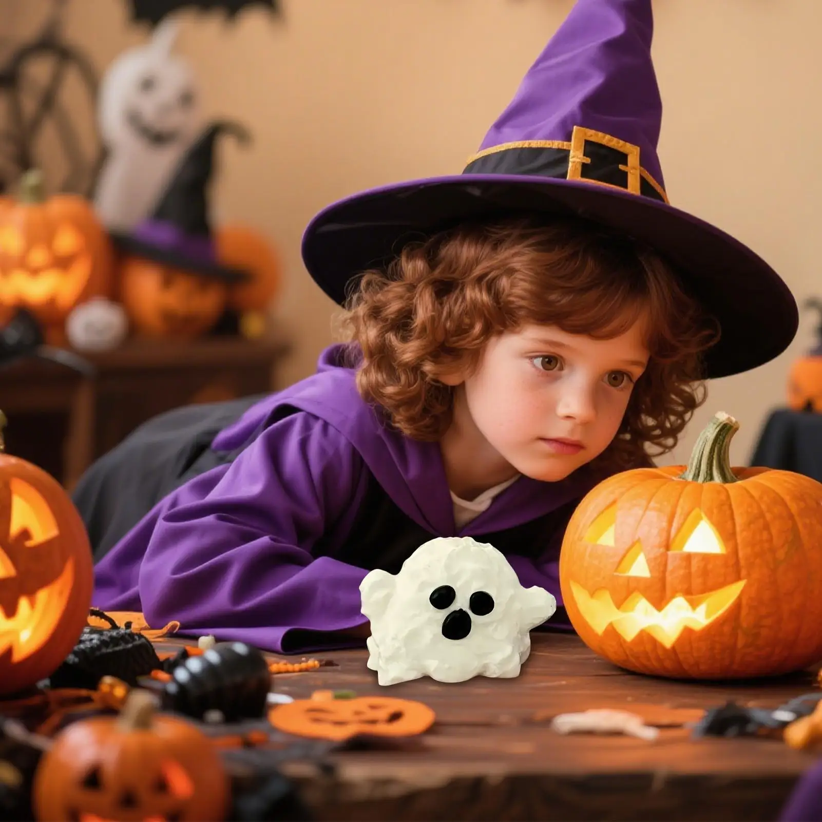 Jouets à presser pour Halloween, fantôme en Silicone, modèle à presser, faveur de fête, jouets de pincement Ultra doux pour la famille, les amis, les adolescents et les jeunes