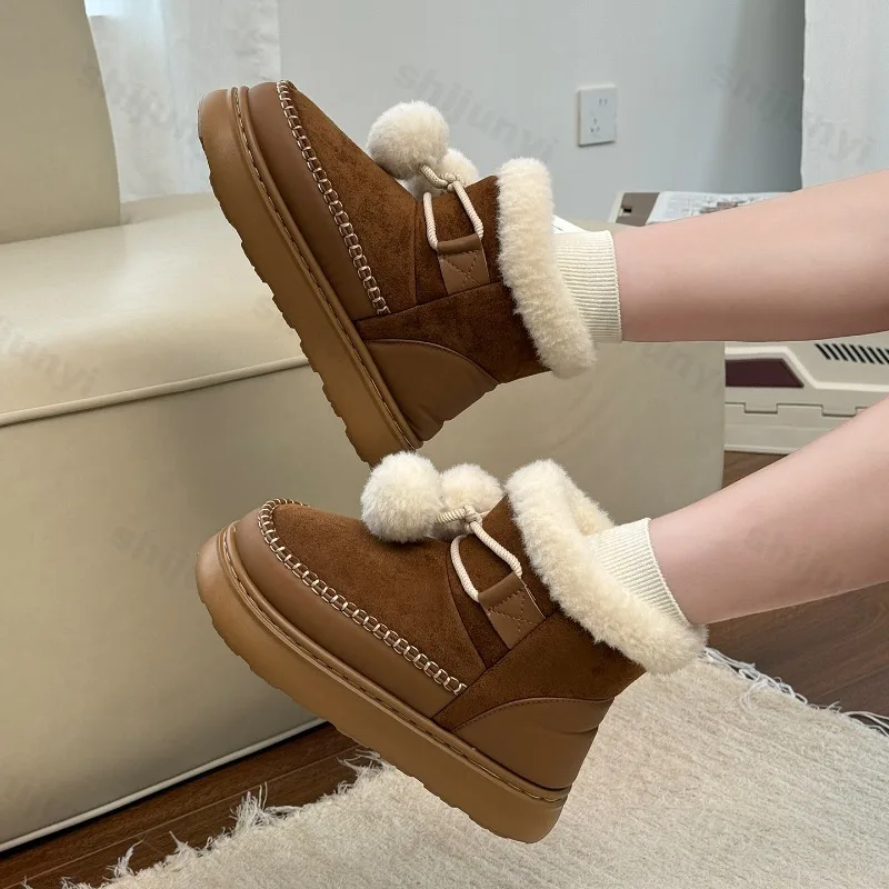 

Winter Womens Snow Boots Fashion Designer Platform Cotton Boots Outdoor Non-slip Comfortable Warm Women's Shoes Botas Para Mujer