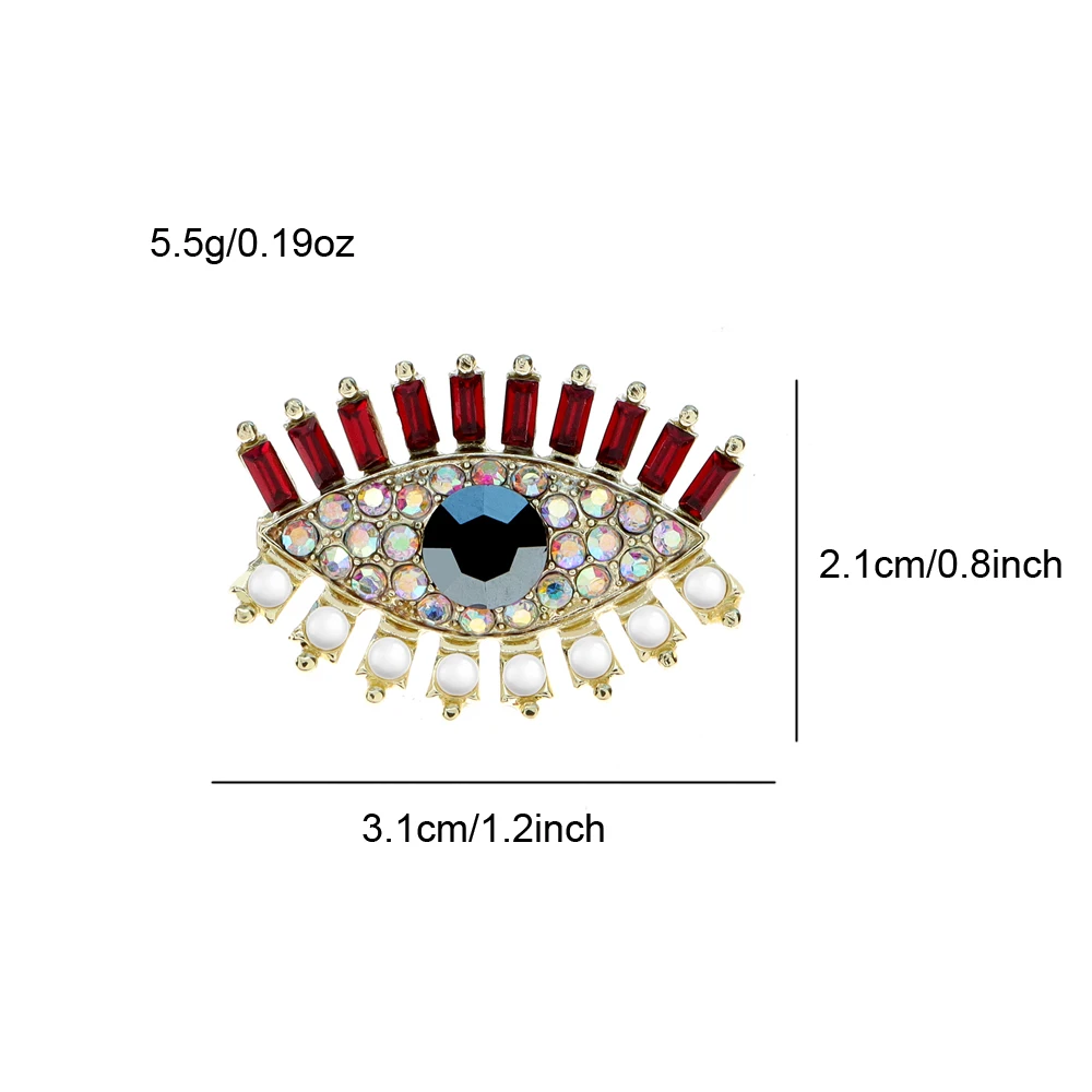 CINDY XIANG Rhinestone Beautiful Eye Brooches For Women 5 Colors Available Summer Fashion Jewelry