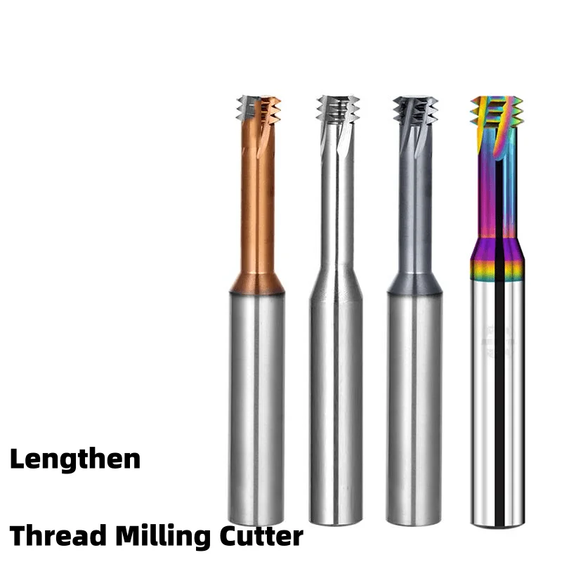 

1PCS CNC 3 Flute Machine Solid Carbide Lengthen 100MM Milling Cutter M1.6M2M2.5M3M4M5M6M8M10M12M14 Thread Mills