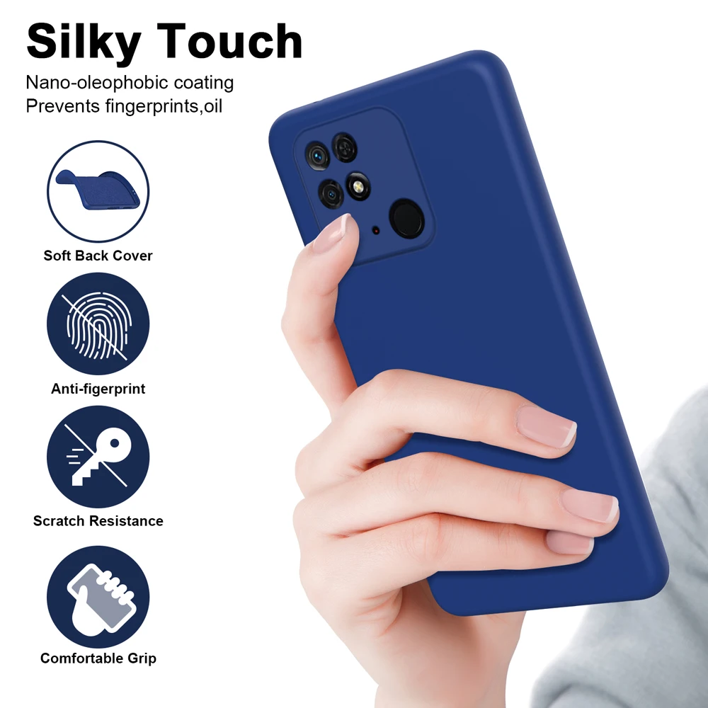 Original Solid Silicone Case for Xiaomi Redmi 10C 10A 9A 9C 12c Cover Redmi Note 10 10S 11 11s 12s 12 Pro Plus 5G A1 A2 Cases image 6