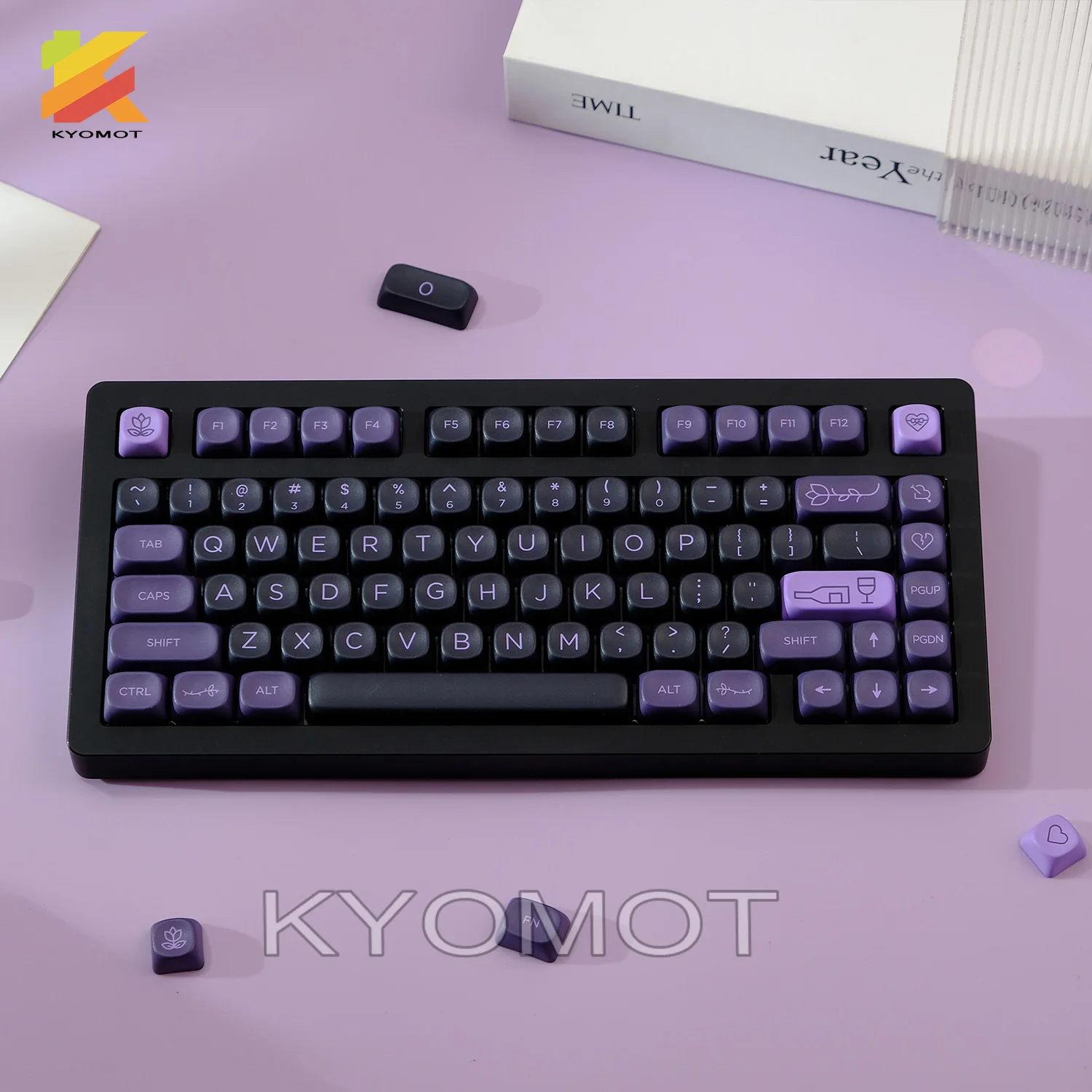 KTOMOT XOA Profile 125 Keys First Love Theme Keycaps Dye Sub PBT Game Anime Keycap for Mx Switch Girls Mechanical Keyboard Gifts