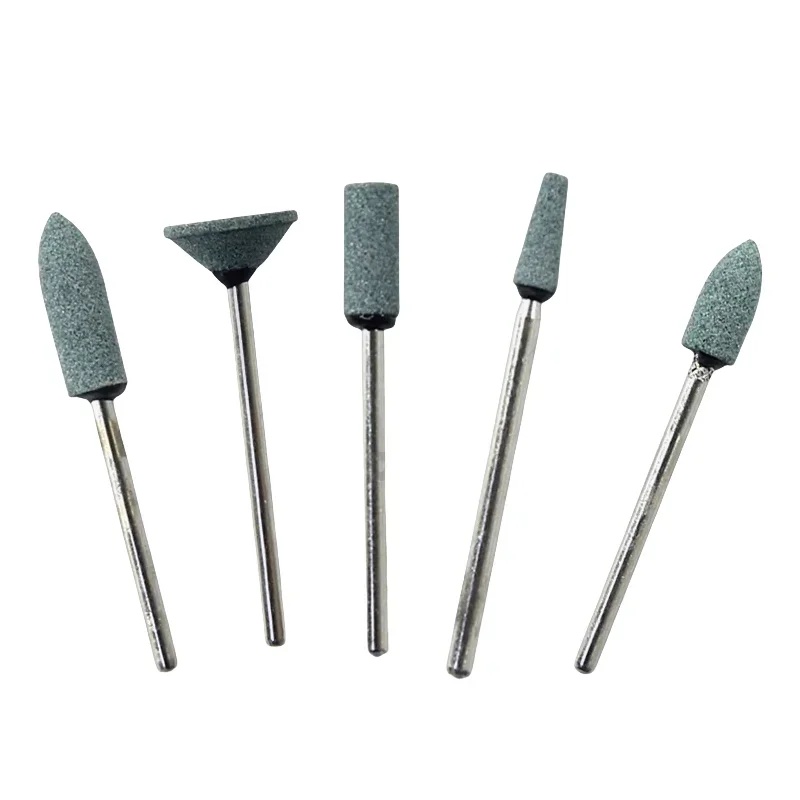 10pcs Dental Mounted Stones Grinders 2.35mm Contours Geramic Green Stones Grind Polisher Green HP Polishing Stone Drills