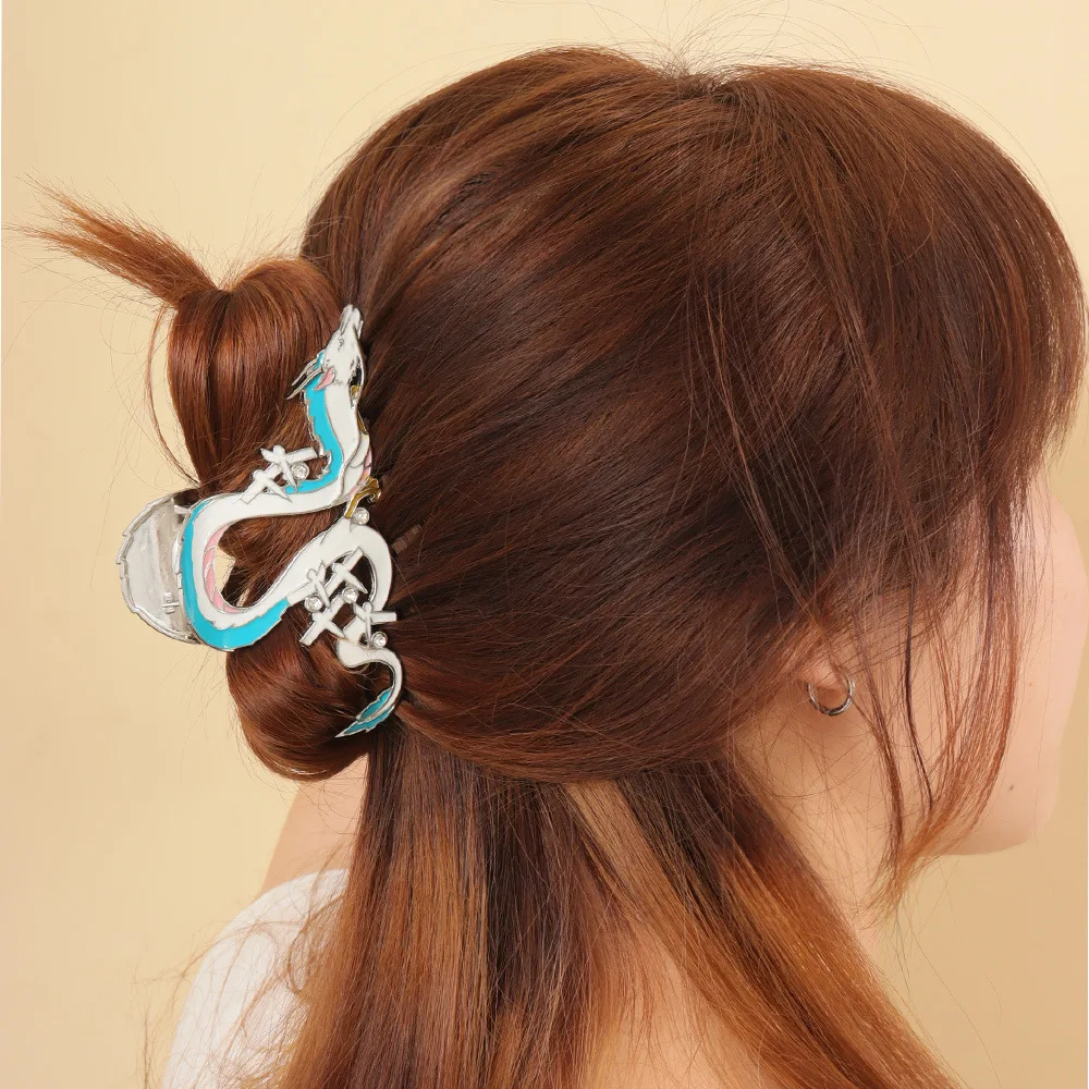 

NEW Japanese Style Anime Dragon Hair Claw 11CM Large Alloy Claw Clips Cute Cartoon Hair Clips Hair Accessories for Women Girls