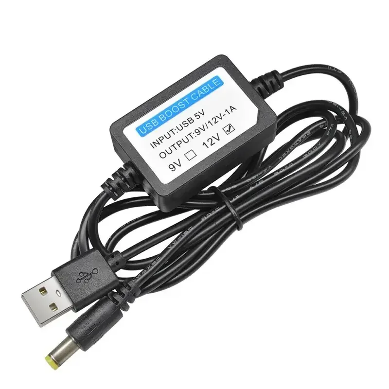 DC 5V ถึง DC 12V 1A Step Up USB Boost Cable Line Booster Power Converter Adapter ปลั๊กสายไฟ USB 5.5X2.1มม. สำหรับขั้วต่อสายไฟ