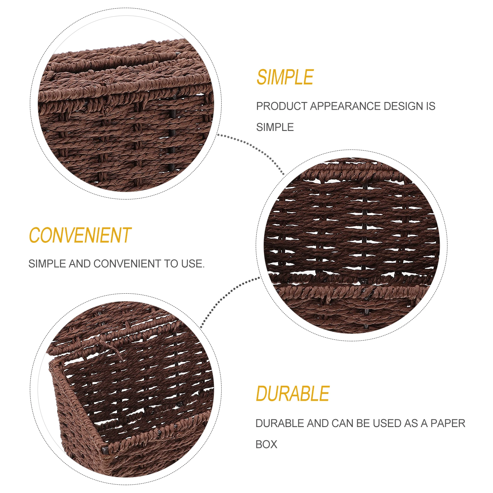 

Woven Tissue Box Paper Boxes with Lids Kitchen Baby Towel Holder for Decor Food