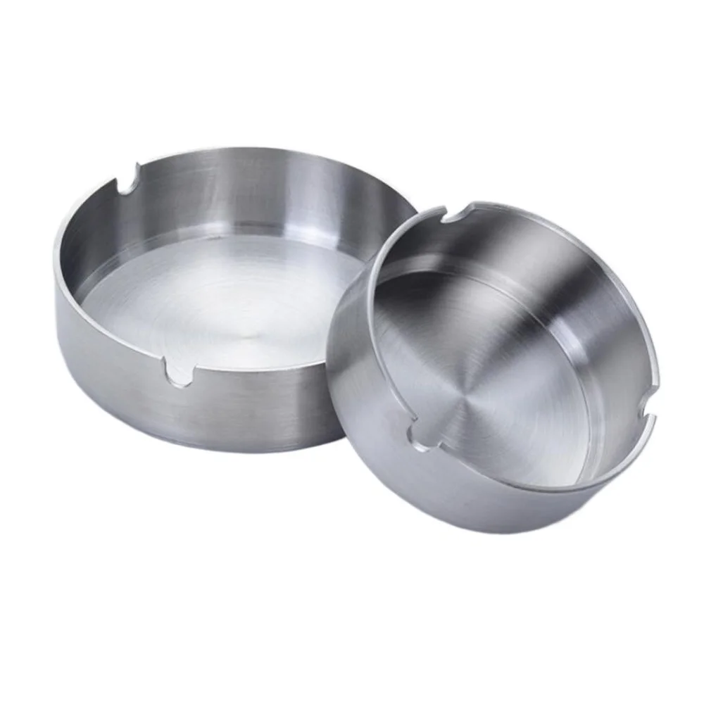 

Wholesale 100pcs Top Quality Fashionable Round Ashtray Metal Funny Ash Tray Creative Stainless Steel Ashtray