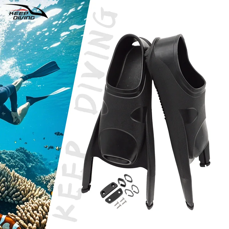 1 Pair Longblade Freediving Foot Pockets Swimming Carbon Fiber Fins Frog Shoes Spearfishing Equipment Adult Flippers Foot Cover