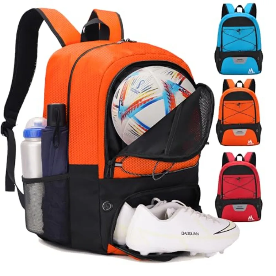 Bolsa de Fútbol - Mochila de Fútbol y para Baloncesto, Voleibol y Fútbol Americano, con Compartimento para Balón y Separador para Botas