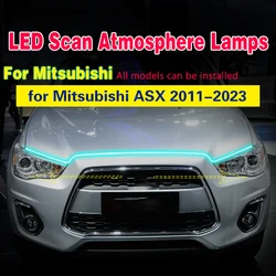 1PCS For Mitsubishi ASX 2011-2023 LED DRL Scan Starting Daytime Running Lights Daylight Waterproof Flexible Fog Head Lamp 12V