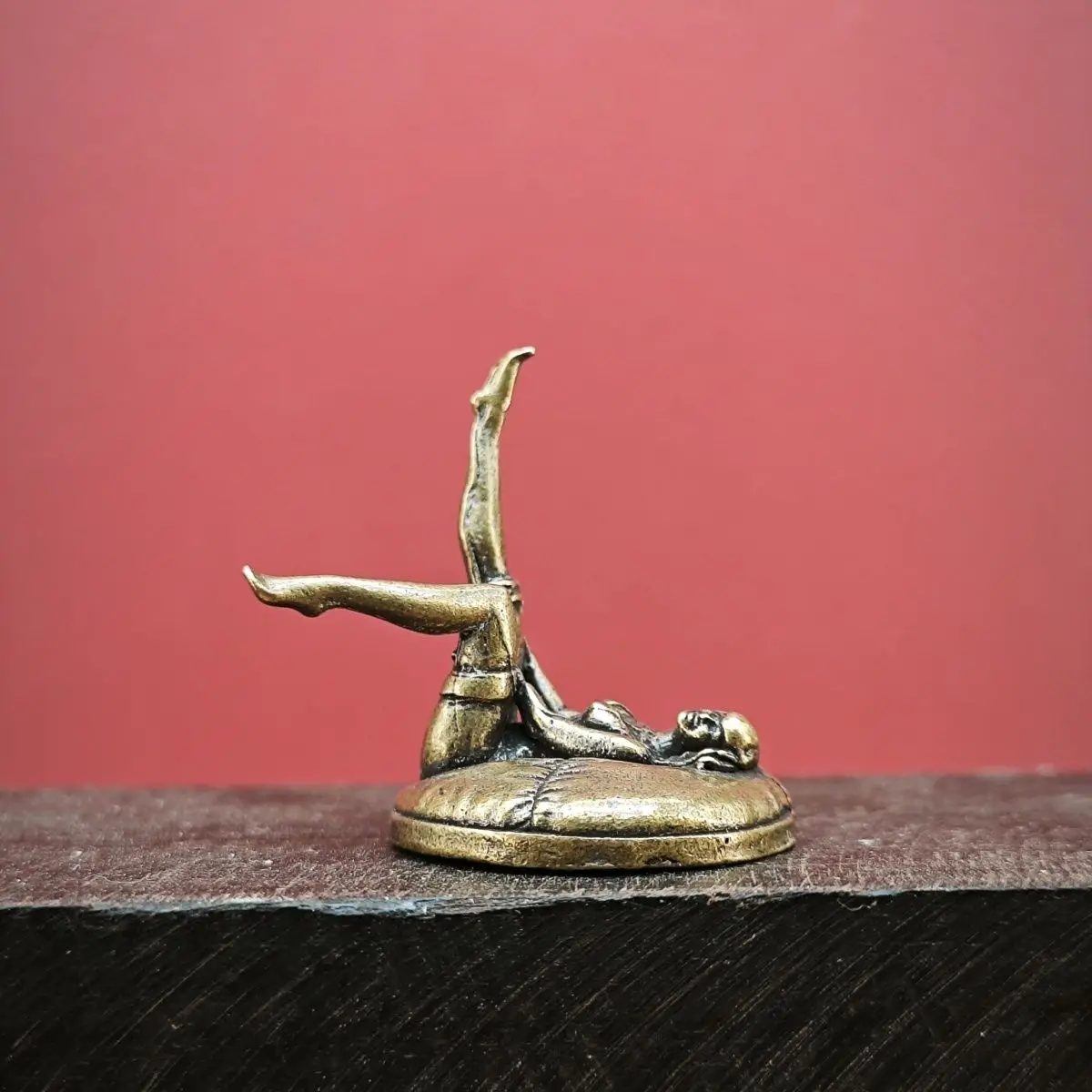 

Brass Miniature Figurine, Reclining Lady Desk Ornament, Vintage Home Decor Collectible for Miniature Landscape/Shelf Display