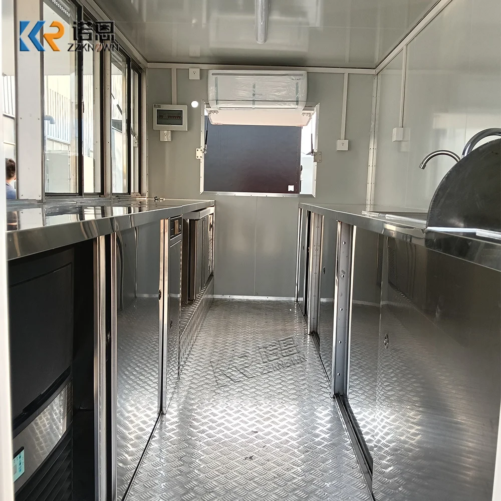 Portable Pizza Food Truck Trailer With Full Kitchen Portable Roasted Chicken Luxury Custom Mobile Food Trailer With Deep Fryer