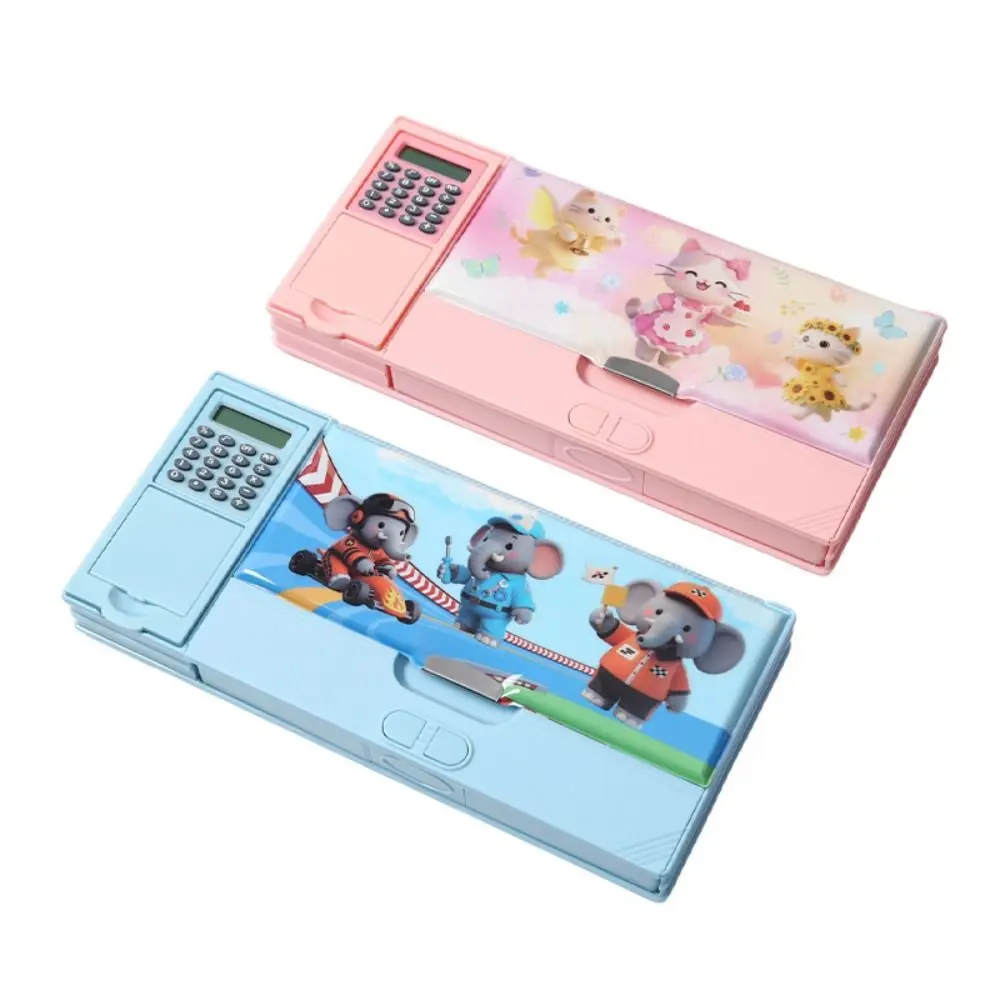 Trousse à crayons multifonctionnelle Double face, utilisation, mécanisme amusant, conception, boîte de rangement de papeterie, grande capacité