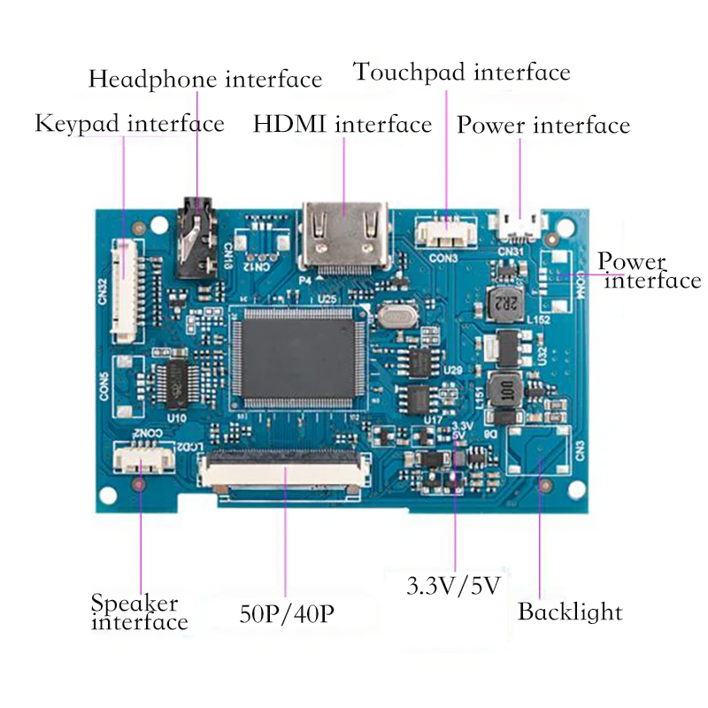 Imagem -04 - Lcd Controlador de Tela Hdmi Vga av Driver Board Painel Kit 4.3 1024*600 800*480