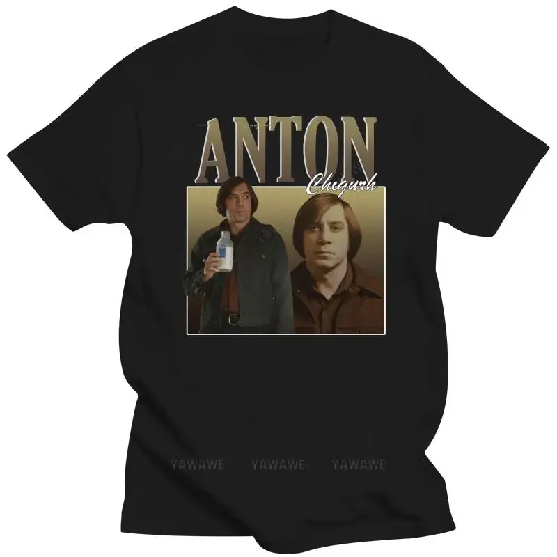 Anton Chigurh T Shirt No Country for Old Men Javier Bardem Movie Ethan Joel Coen Unisex T Shirts Vintage fashion cotton T-Shirt