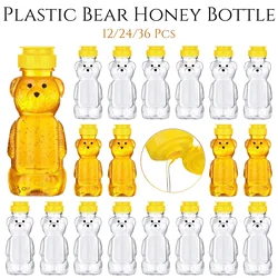 12-36pcs Plastic Bear Honey Jars, 8 oz Honey Squeeze Bottle Bulk with Flip-top Lid for Storing Dispensing, Baby Shower Birthday