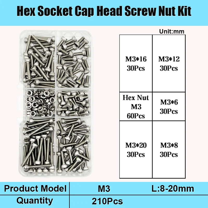 304 Edelstahl Sechs kant Innen sechs kant Kopfs ch raube Schraube Schraube Mutter Set m2, 5 m3 m4 m5 m6 m8 Buchse runde Kopfs ch raube din912 – Detail 10