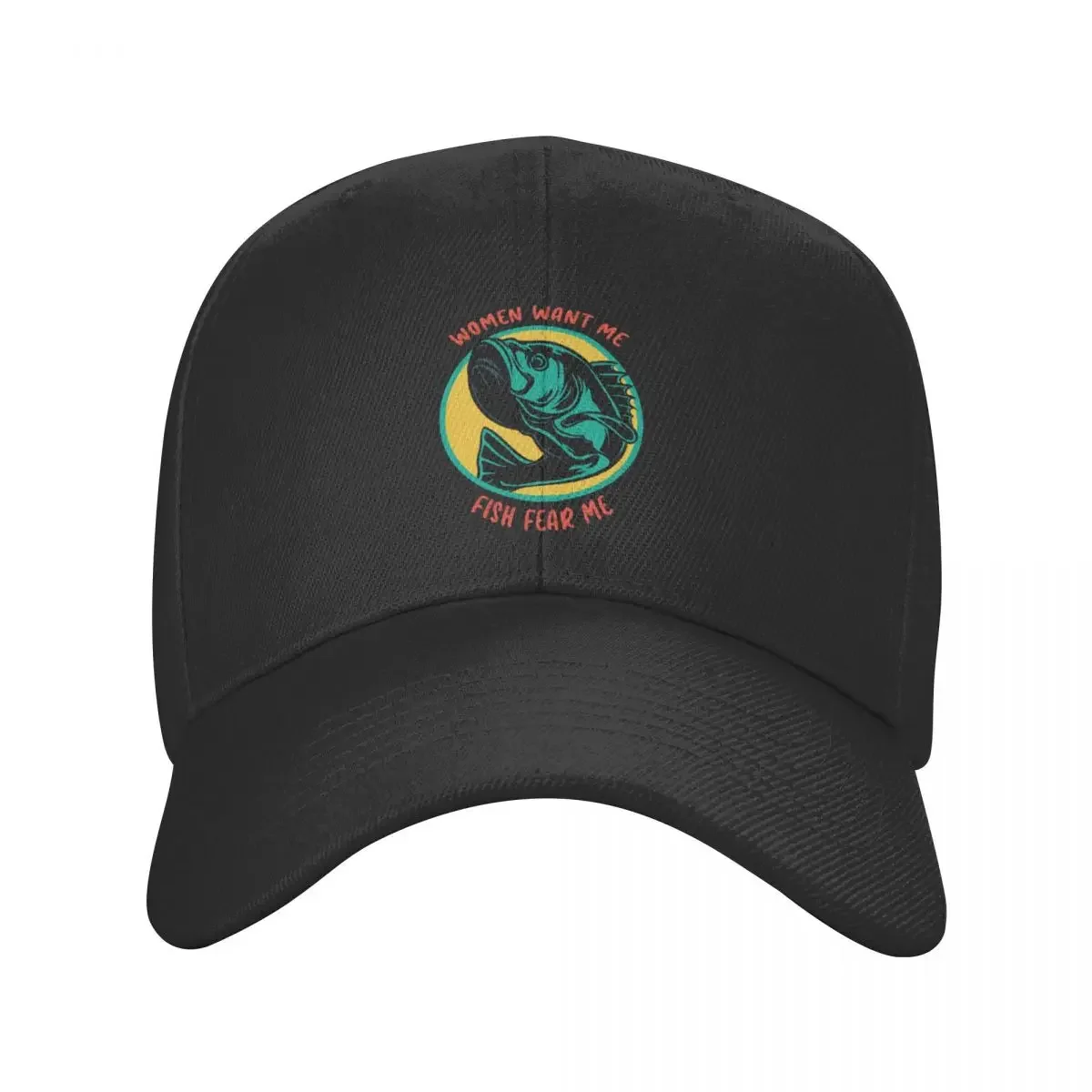 Women want me, Fish Fear Me Baseball Cap Hat Luxury Brand Fishing cap Sunscreen Rugby Woman Hats Men's