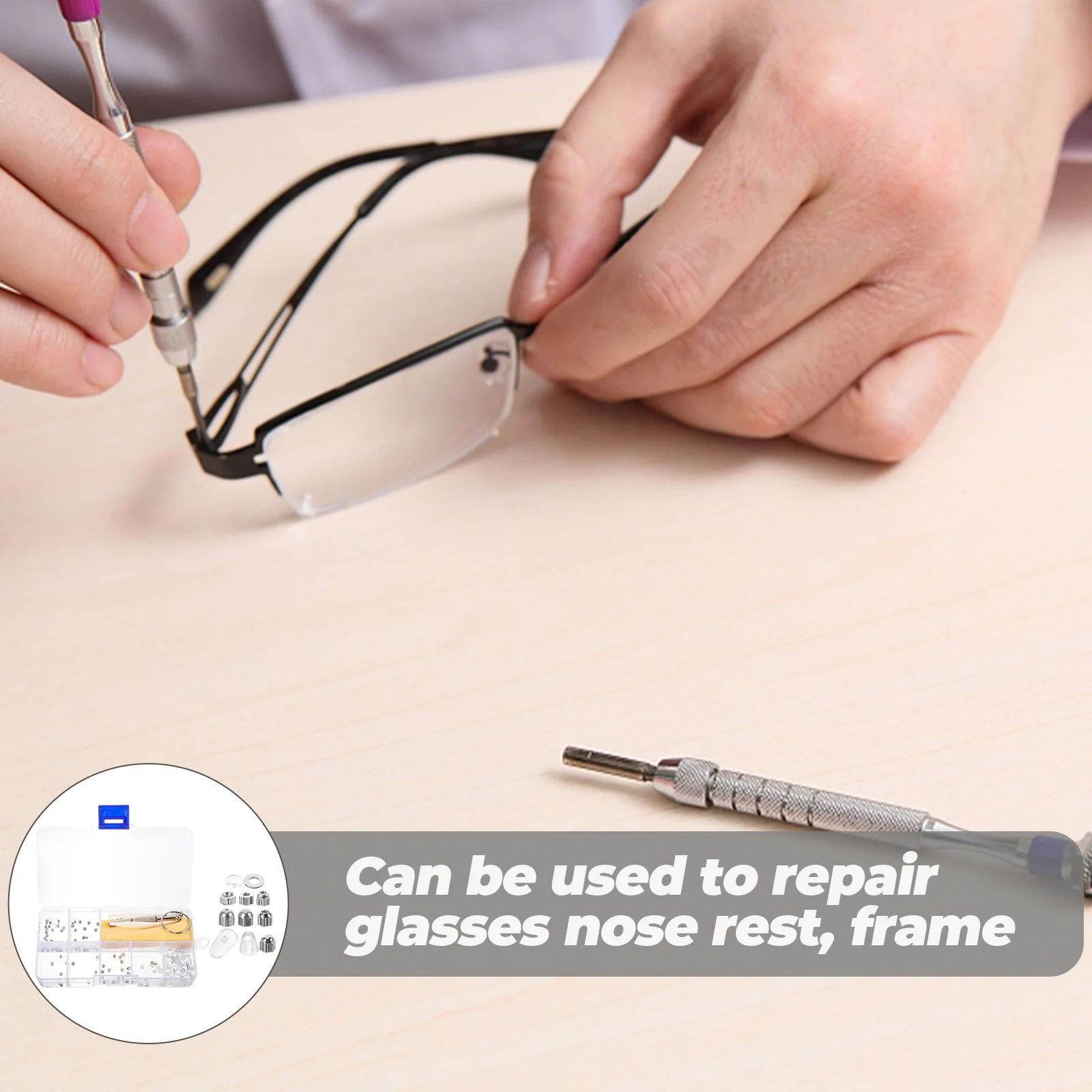 

1Set Eyeglass Nuts Kit Assorted Replacement Screws for Glasses Repair Frame Fixing Travel Portable Compact Storage for Multiple