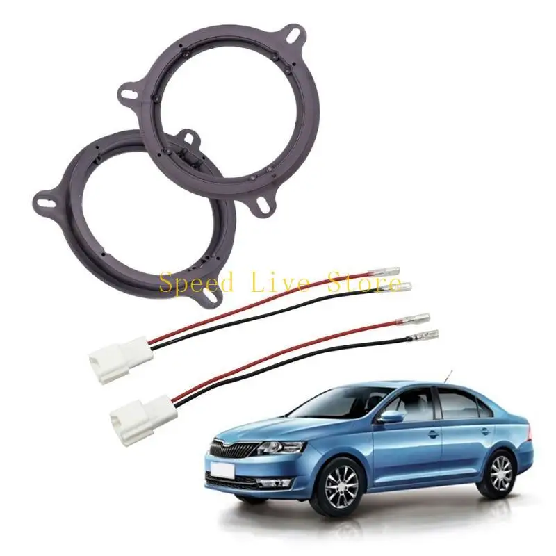 Car Stereo Speaker Spacers Adaptors Mat Pad Car Horn Washer Adapter Holder Bracket and Speaker Wire Harness for Vehicle