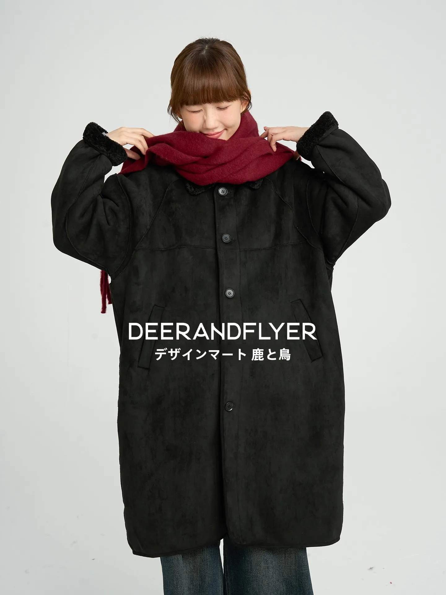 

Утепленная теплая куртка в ретро-стиле с оленями и летящими птицами, из замши и искусственной кожи, с меховой подкладкой и хлопковым наполнителем, верхняя одежда 6398, на одной пуговице