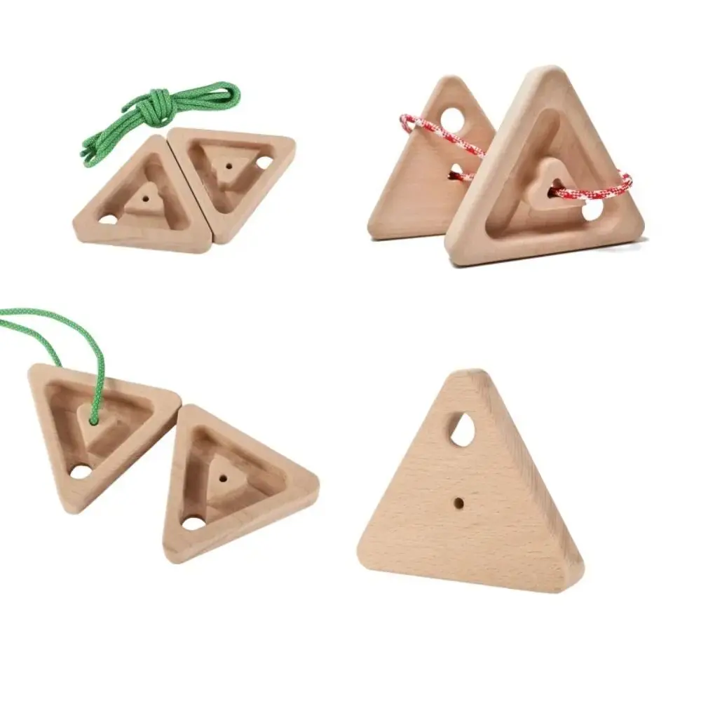 1 par triângulo placa de escalada de madeira 4 em 1 multifuncional dedo fortalecer placa pull-ups alça dupla face