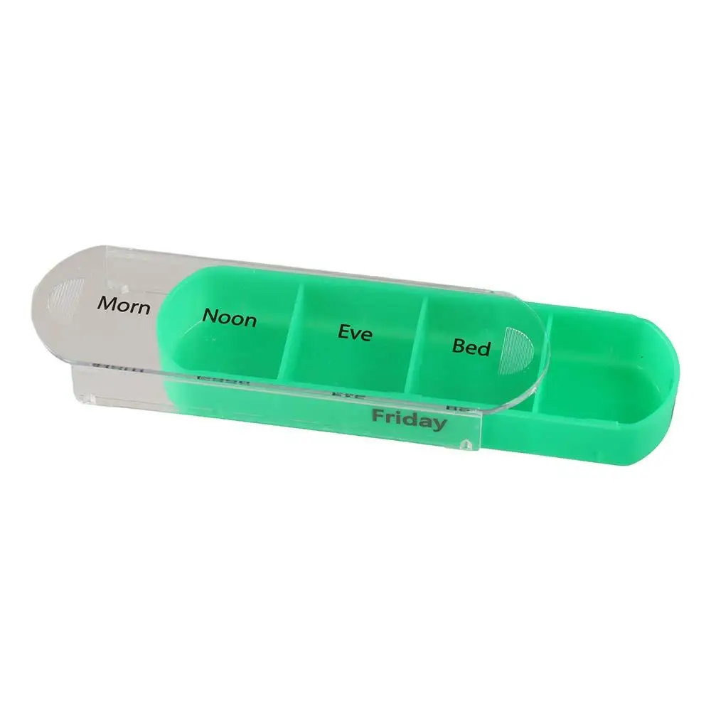 PU Carrying Case Weekly Pill Organizer Box Week Mark Reusable 7-Day Pill Organizer 4 Times a Day Dust-proof Daily Pill Box