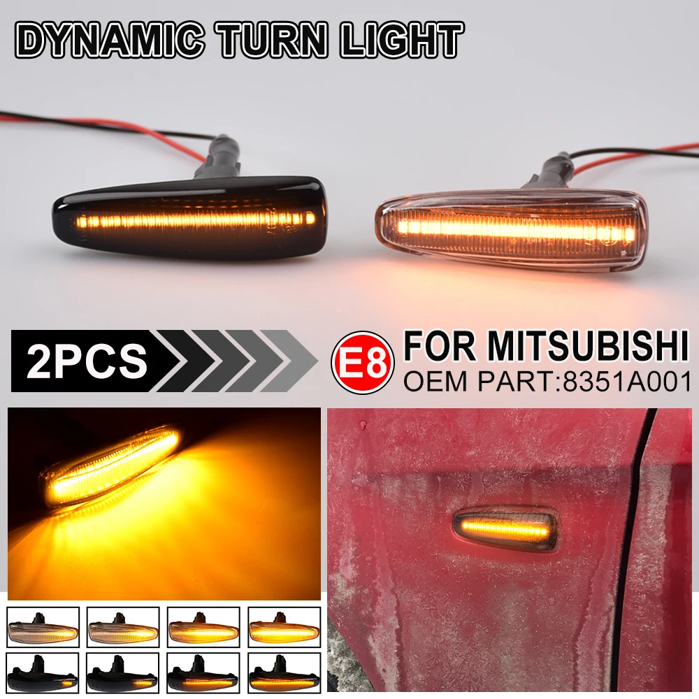 LED Dynamic Turn Signal Light Side Marker Lamp For Mitsubishi Lancer Evolution Evo X Outlander Sport RVR ASX Mirage 2014+