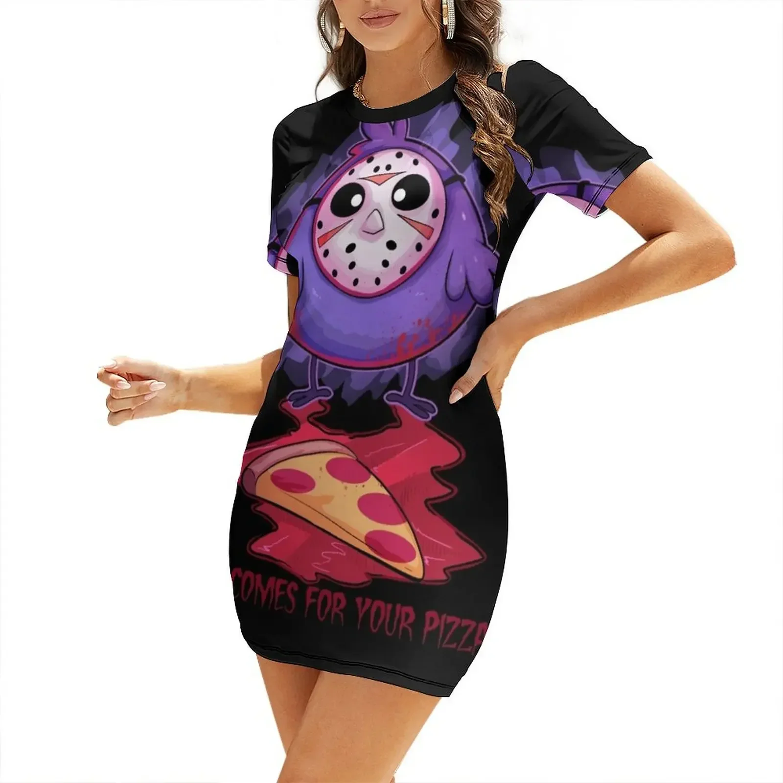 

It comes for your pizza Short-Sleeved Dress Woman clothes luxury woman evening dress