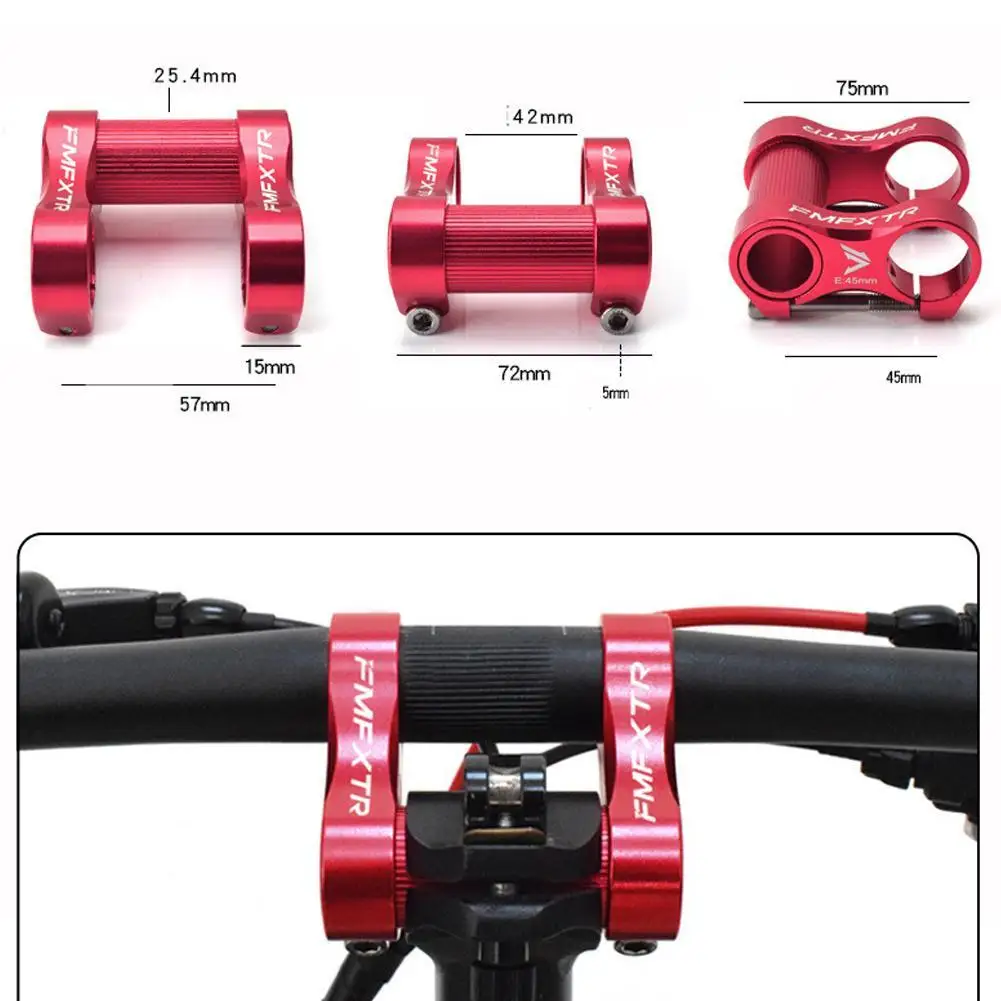 Bicycle Handlebar Extension Aluminum Alloy Adjustable Double Stem 25.4mm Ultra-light Folding Bike Stem Riser