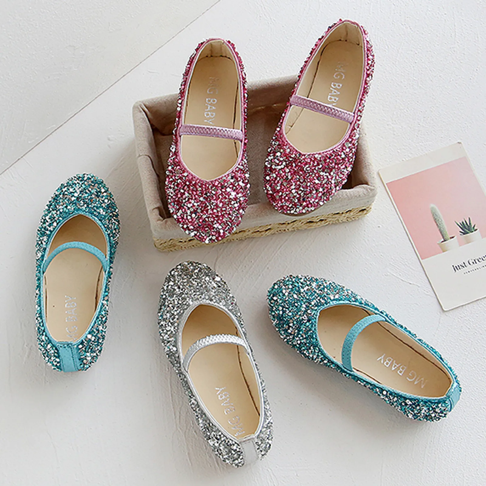 

2022 new Summer Children shoes Princess Girls Dance Leather Shoes Solid Color Fashion Party Sequin Soft Bottom Baby Shoes 1-11Y