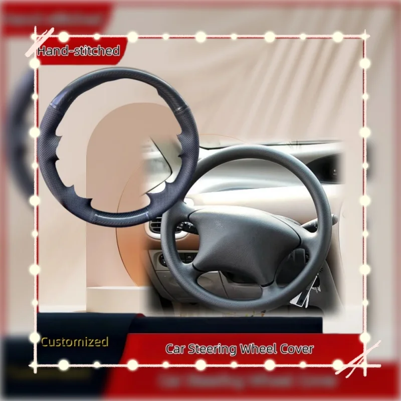 

Custom Hand-stitched Carbon Fiber Leather Steering Wheel Cover For Citroen Xsara Picasso Berlingo C5 2004-2007 Car Accessories