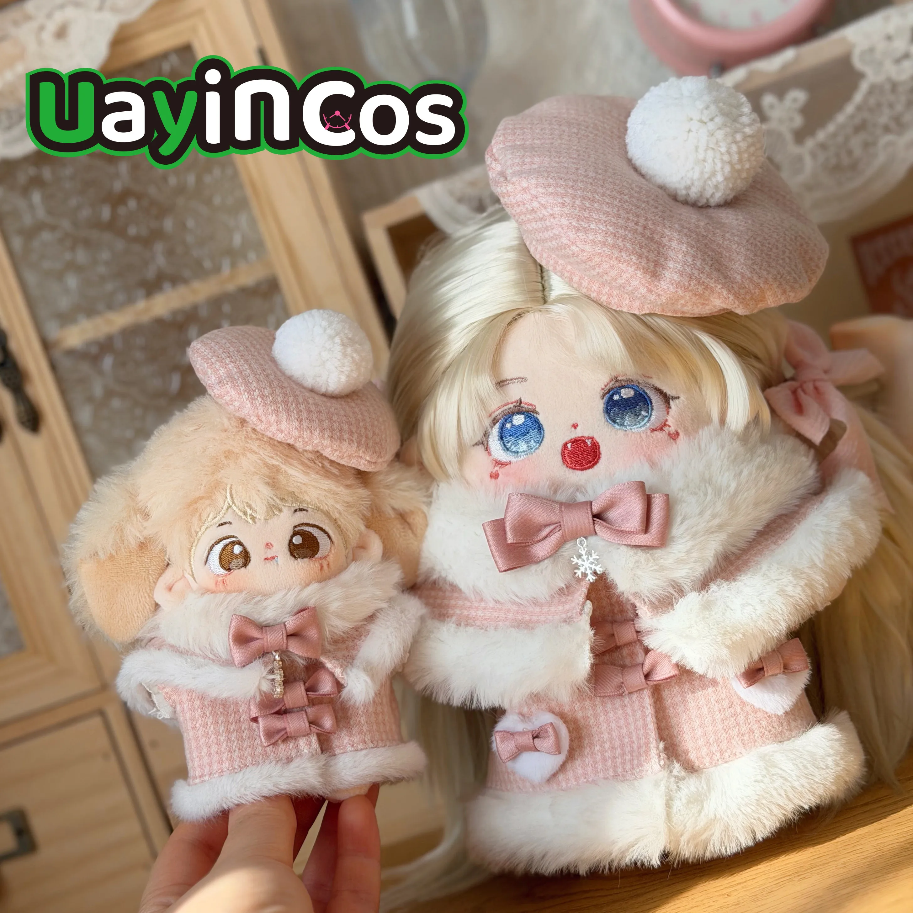 

10cm 20cm Doll Clothes Cloak Coat Strawberry Apple Boots Winter Clothing Costume Suit Accessories Anime Figure Game Toy Kids G