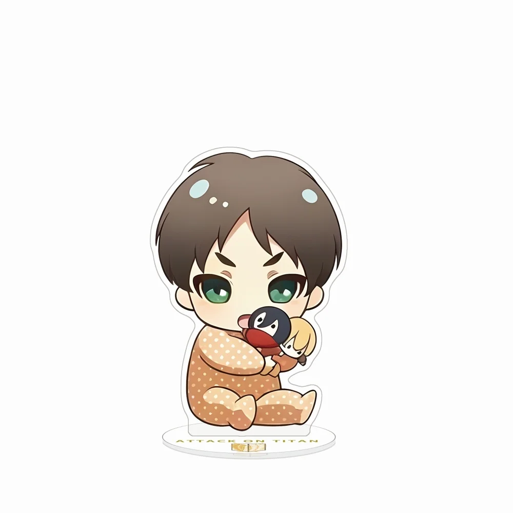 Anime Attack On Titan Acrylic Stand Keychain Space Suit Q Version Eren Levi Mikasa Armin Hange Character Merch