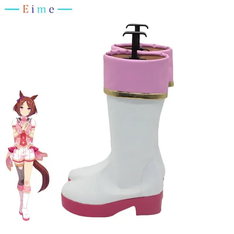 Gioco Pretty Derby Sakura Laurel Scarpe Cosplay Scarpe in pelle PU Stivali di carnevale di Halloween Cosplay Prop su misura