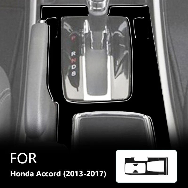 

For Honda Accord 2013 2014 2015 2016 2017 Gear Panel Bezel Brand New ABS Gloss Black Safeguard Stickers Car Interior Accessories