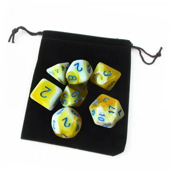 Bulk 7 Die Polyhedral Dices Set Acrylic Material Large Numbers for Tabletop Role Playing Games and Casino Use