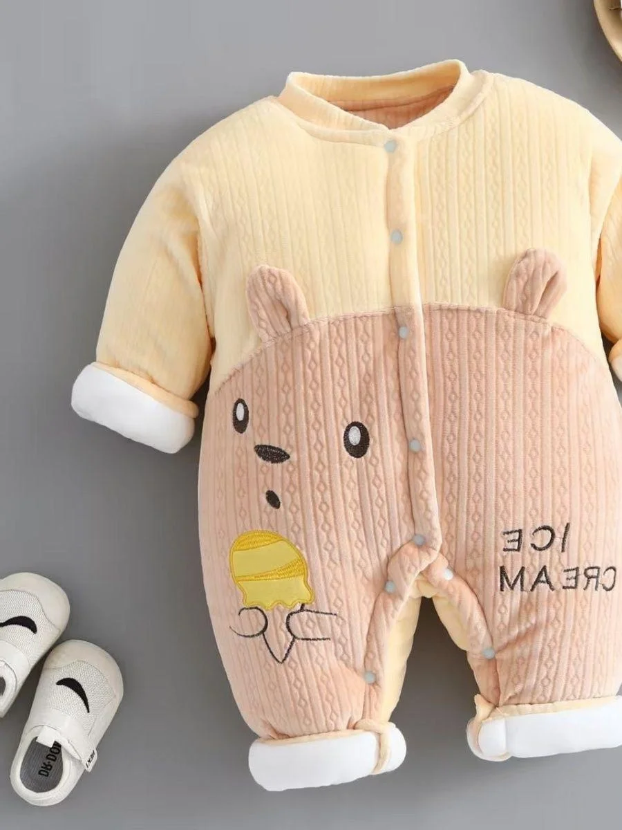 

Комплект детской зимней одежды Thiened: утепленный костюм из флиса 300 г для новорожденных, повседневная хлопковая одежда для детей