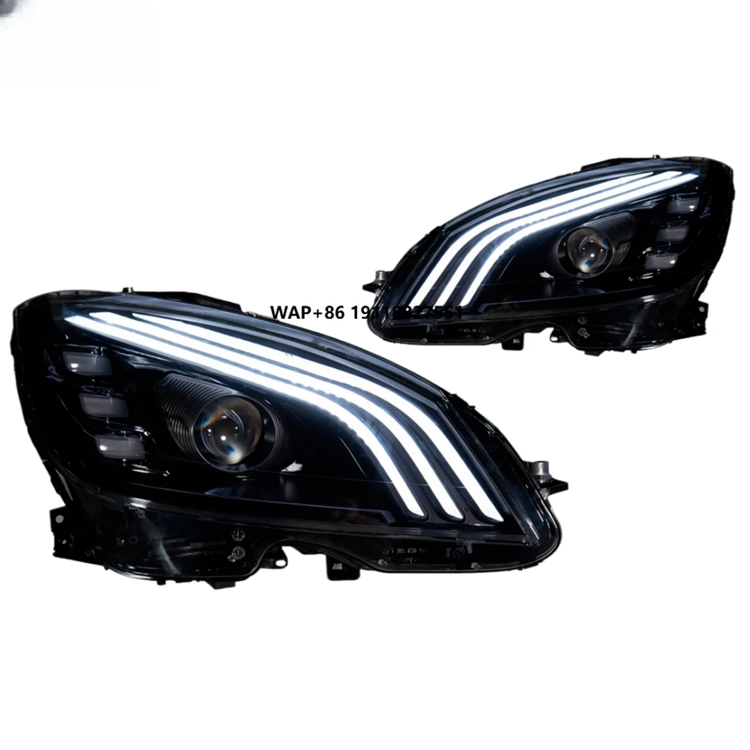 

New 2007-2010 C-Class W204 Modified LED Headlight Assembly C300 C260 C200 Upgraded LED Lens 12V 6000K