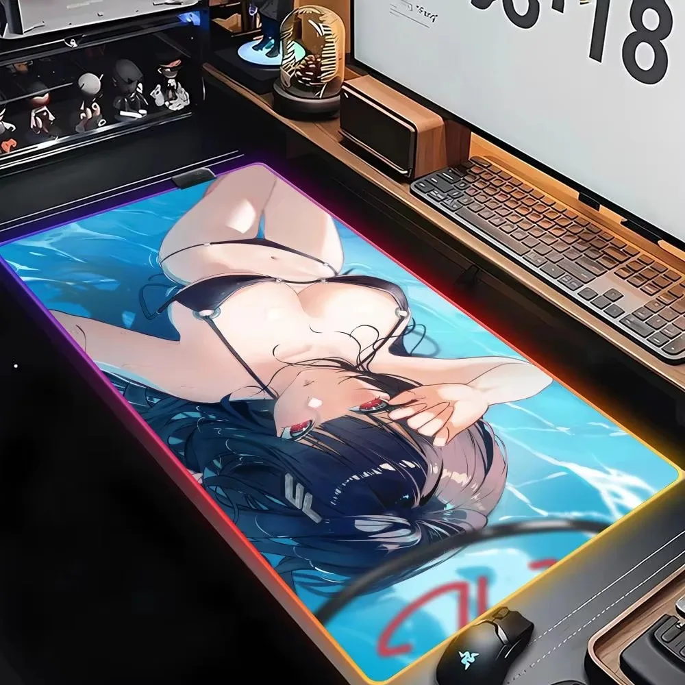 Tsukatsuki Rio Mouse Mouse Pad Ergonómico Pad Laptop Gamer Laptop Cushion Anime RGB Led Mouse Pad Mouse High-end E-sports Mouse