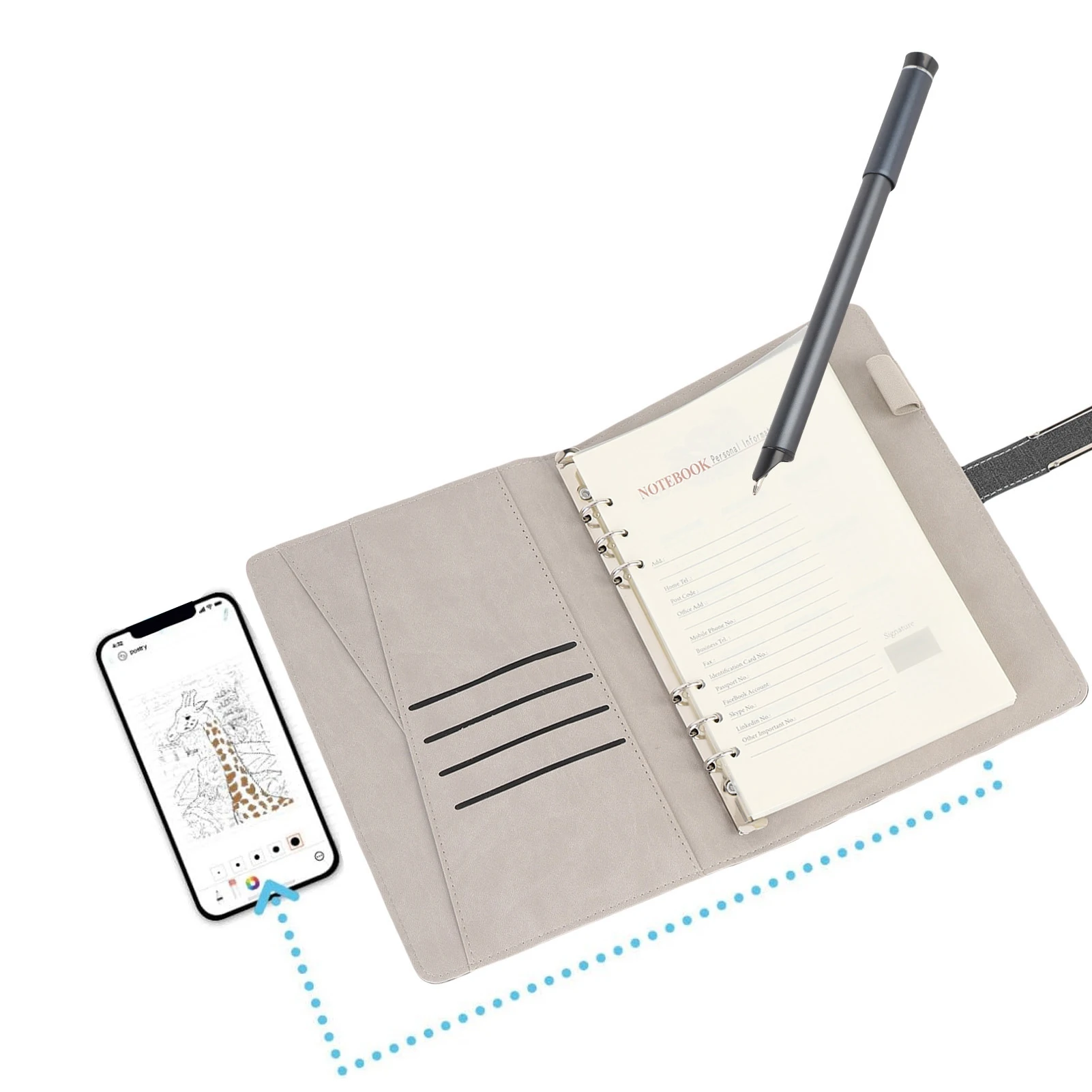 

Bluetooth-ноутбук Smartpen, цифровая смарт-ручка, набор ноутбуков, синхронизация оцифровки в реальном времени, преобразование в текст для рисования, учебных заметок