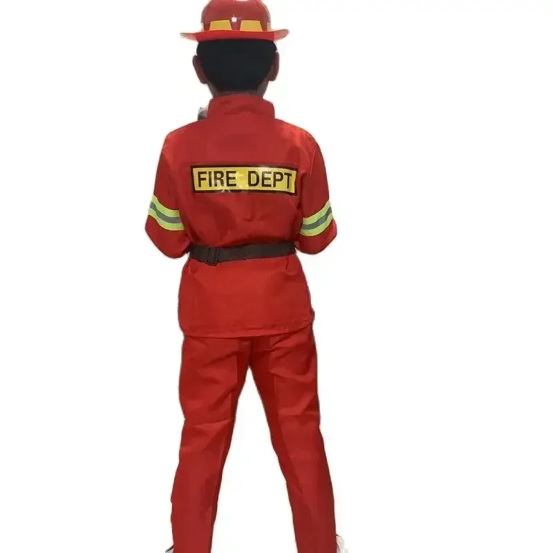ชุดดับเพลิงสำหรับเด็กหมวกอุปกรณ์ดับเพลิงแบบมืออาชีพชุดดับเพลิงสำหรับเด็กฮาโลวีนของขวัญสำหรับเด็ก